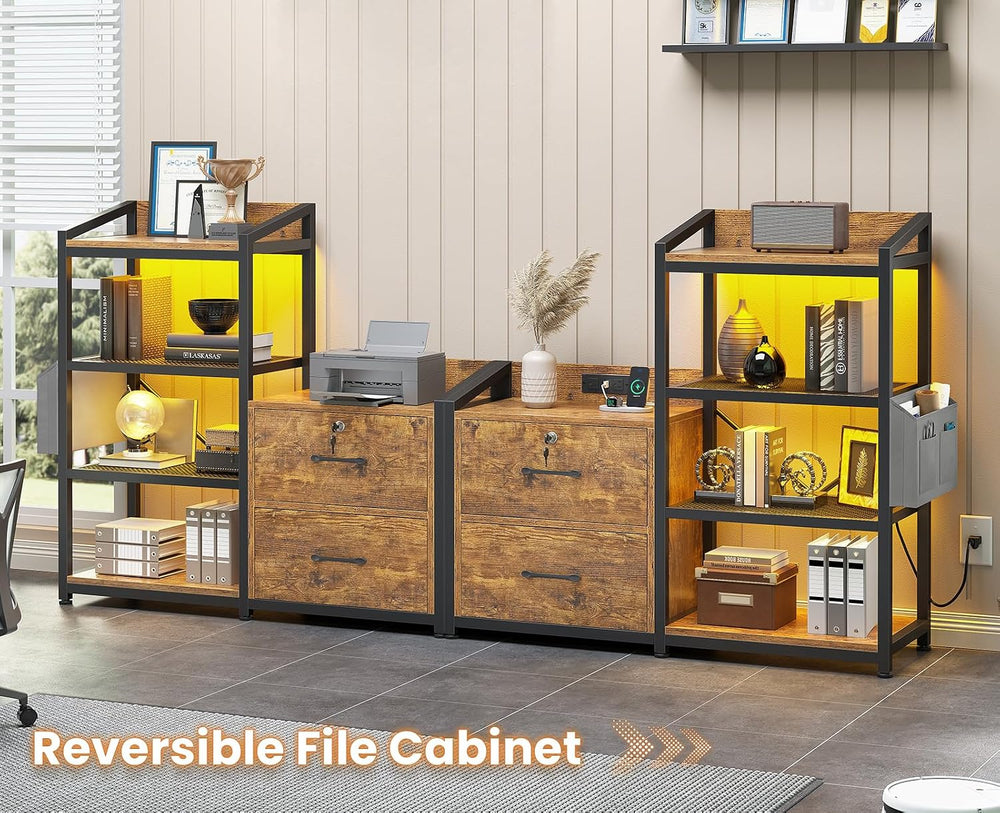 SEDETA 35.4” File Cabinet, Filing Cabinet fits Letter/A4 Size, 2 Drawe File C...