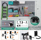 Slatwall Panels 4'x8' Garage Slat Wall Storage Systems with 26 Slatwall Accessories, PVC Grey Slat Wall Paneling for Retail Display, Garage Storage, Guitar Shop, Home Storage