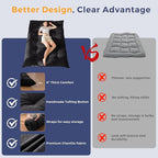 MAXYOYO Japanese Floor Mattress Full Size, 6" Foldable Futon Mattress Tufted Roll Up Floor Bed, Thick Chenille Tatami Mat Sleeping Pad for Camping Guest Room Dormitory Bedroom RV, Black
