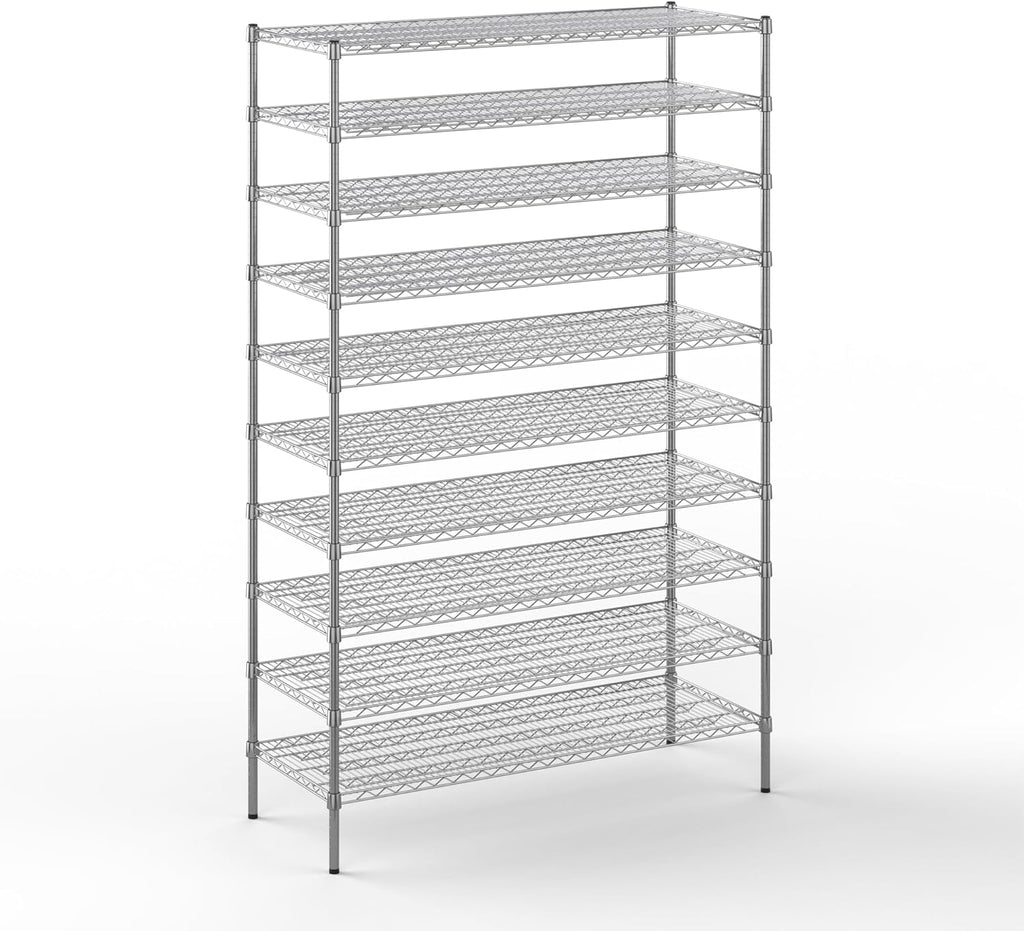21" Deep x 54" Wide x 86" Height Wire Shelving Kit | 10-Tier | NSF Commercial Storage Rack Unit