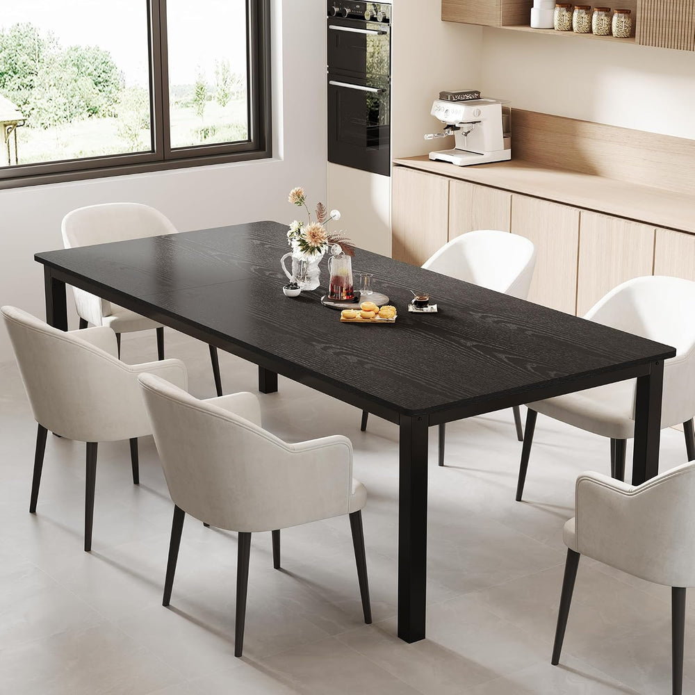 GarveeHome 70.8 in Industrial Dining Table for 6, Wooden Long Dinner Table wi...