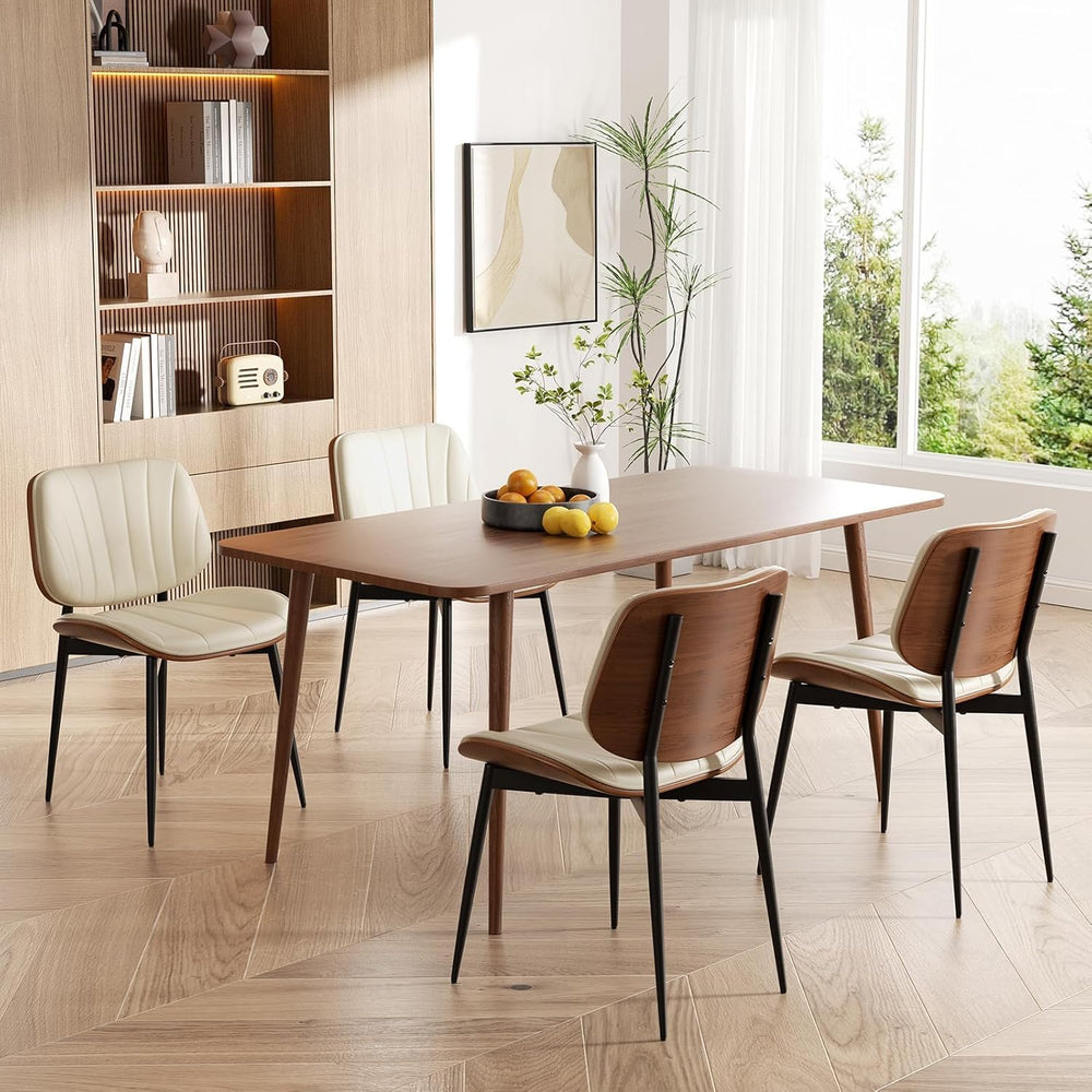 Dining Chairs Set of 2, Mid Century Modern Dining Room Chairs, Upholstered Fa...