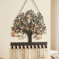 Jewelry Organizer Earring Holder Tree of Life Wall Mounted or Hanging Necklace and Bracelet Holder Metal Jewelry Display with Hooks for Studs Mother’s Day Gift for Women Mom Wife Daughter (Style1)