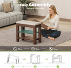 Shoe Bench for Entryway, Solid Rubberwood Shoe Bench with Hidden Storage, Adjustable 2-Tier Shelves & Soft PU Leather Seat, Shoe Rack Durable Easy Assembly for Hallway or Bedroom - Beige, 23.6"