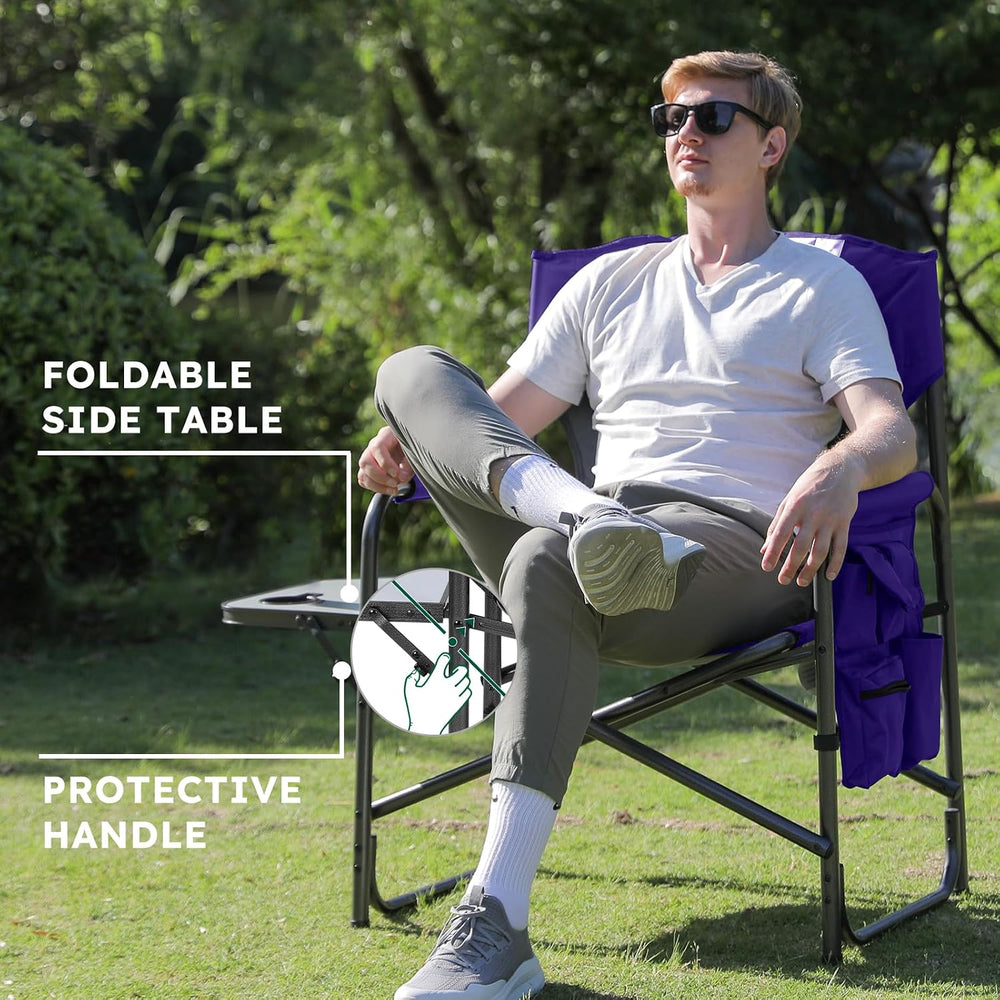 Colegence Oversized Directors Camping Chair Set of 2 Support 600 LBS, Heavy D...