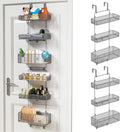 HapiRm Over Door Organizer Storage - Separable Door Organizer Hanging with 6 Metal Large Capacity Baskets for Bathroom Bedroom Kitchen Pantry Closet (Grey)