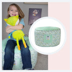 GooseWaddle Soft and Comfortable Kids Ottoman Toddler Pouf Seating for Your Little One's Playroom or Nursery (Cedar Sage)