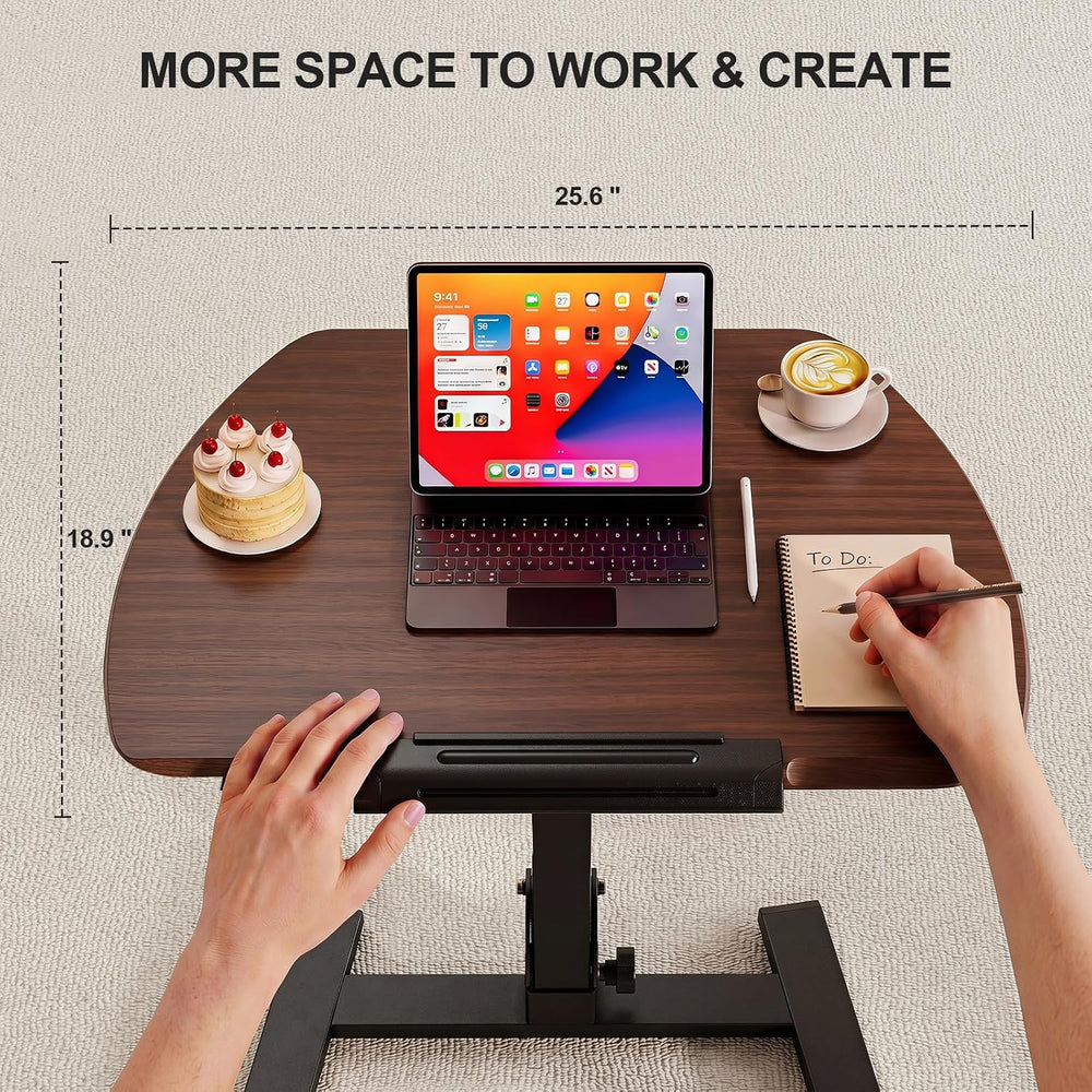Folding Standing Desk with Wheels: No-Assembly, Height Adjustable