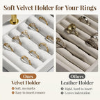 3 Tier Bracelet Holder Display - White Leather Bracelet Holder, Detachable T Bar Jewelry Holder Organizer for Bracelet, Necklace, Earrings, Rings, Watches, Bangle