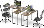 SHW Mission 48 x 48 Inches L-Shape Home Office Computer Desk, Rustic Brown