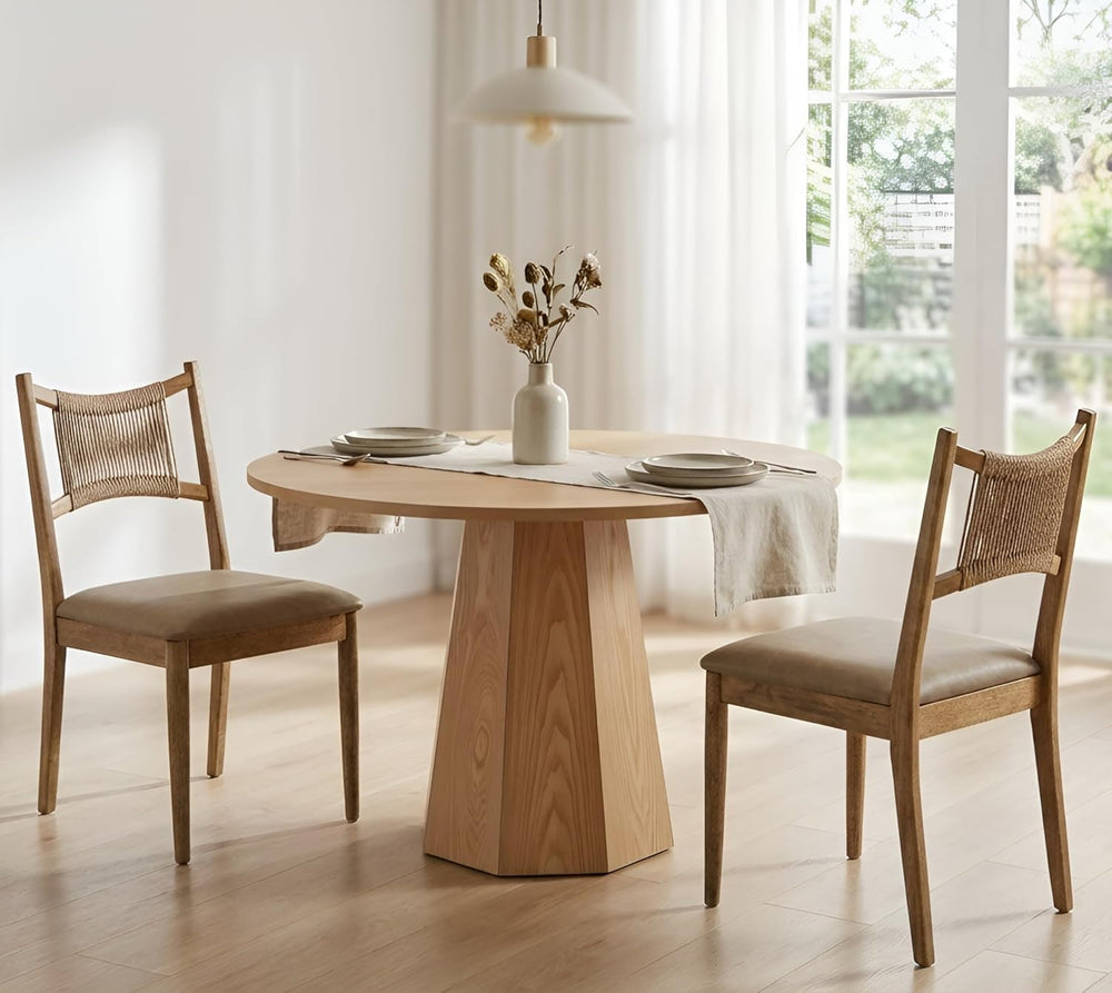 RIVOVA Wooden Dining Chairs Set of 4 PU Leather Upholstered Dining Room Chair...