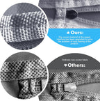 Comforter Storage Bag-Ultra Space Saving Large Self Compression Organizer for Comforters and Blanket,3-Layer Zipper Self-Compressing Organizer for Storage Bedding. (Gray, 3 Pack)