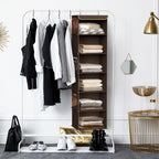 Simple Houseware 6 Shelf Hanging Closet Organizer, Brown