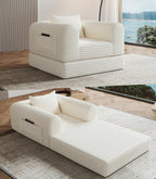 Versatile 2 in 1 Boneless Armchair Chaise Lounge Chair Indoor, Convertible Sleeper Chairs Couch Folding Sofa Bed Oversized Comfy Futon Floor Sofa BeanBag for Reading Nook Living Room Bedroom