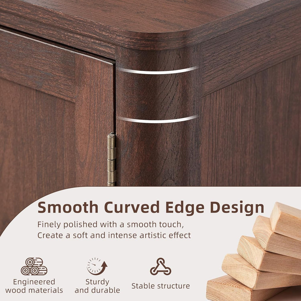 Joaxswe Sideboard Buffet Cabinet with Storage, 31.5" Arc-Shaped Credenza...