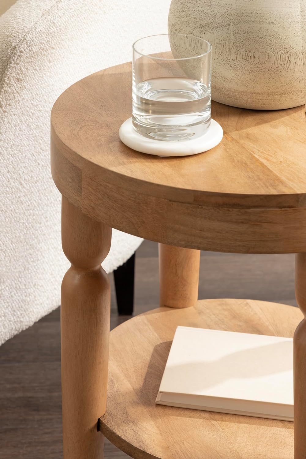 Kate and Laurel Ardentown Modern Round Wood Side Table, 16 x 16 x 24, Natural...