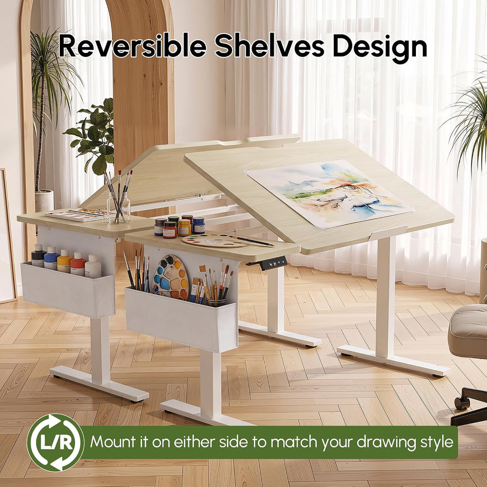 TIQLAB Drafting Tables, Electric Standing Desk Tilt, 47 * 27.5"