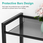 ASHLEYRIVER Over The Toilet Storage Rack, 4-Tier Storage Rack Toilet Adjustable Shelf Rack with Hooks & Roll Holder,Steel Black