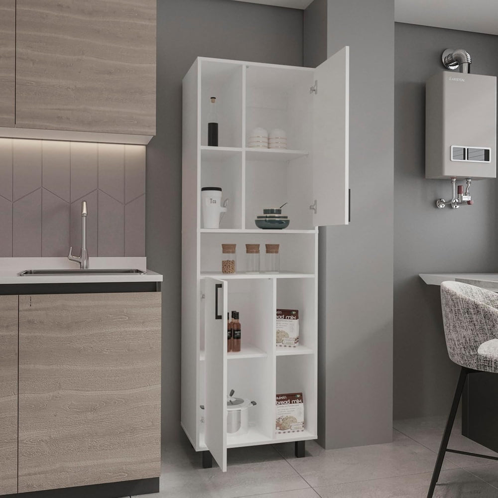 23.6" D* 16.2" W*74.8" H Kitchen Pantry with 4 Shelves, 2 Sing...