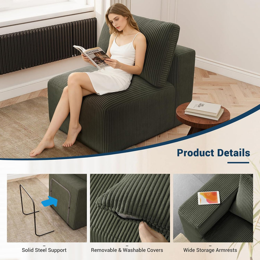 Modern Single Sofa Couches for Living Room - 39" Cloud Couch - Easy Asse...