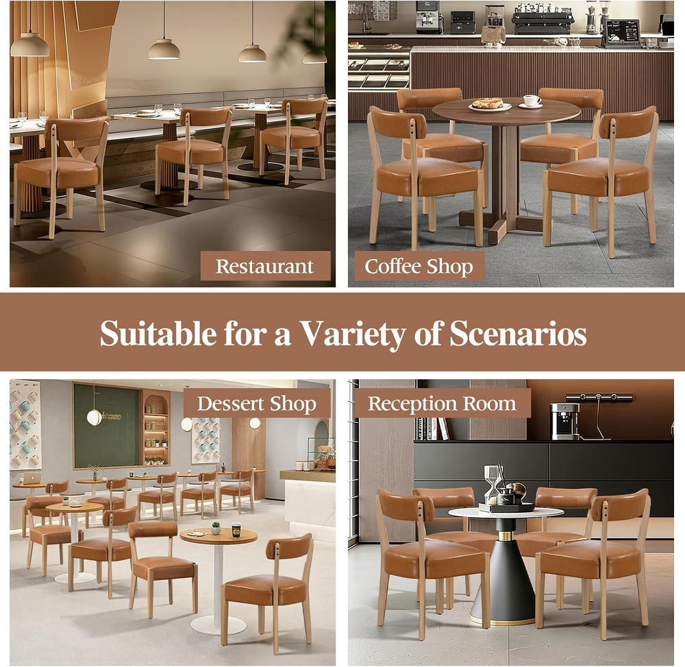 ZJhome Modern Dining Chairs Set of 6– Mid-Century Modern Faux Leather Upholst...