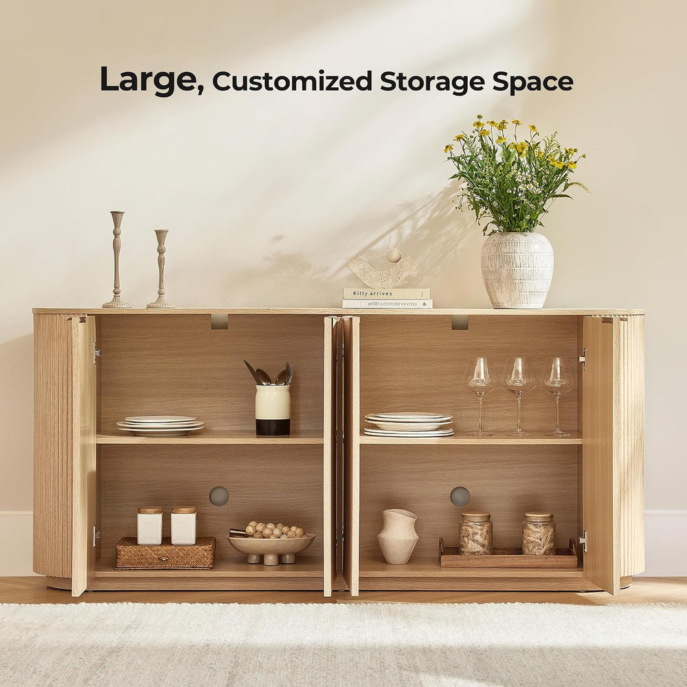CHITA 70" Sideboard Buffet Cabinet with Storage, Fluted Cabinet with Doo...
