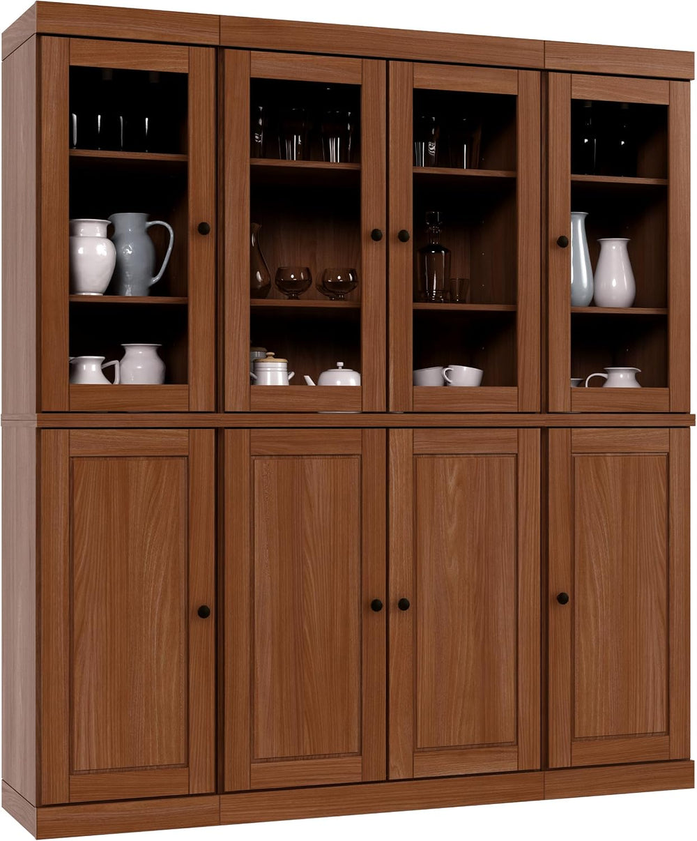 Palace Imports 100% Solid Wood Kitchen Pantry with 2-Drawer Kit, Mocha, 65&qu...