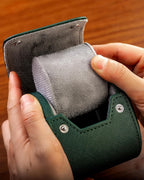 MR.OKAY Single Watch Travel Case -Classic Leather Watch Case with Perfect Texture. Watch Carrying Case or Organizer for Storage And Display. Ideal Gift for Men Traveling, All Handmade by Artisans