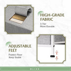 WLIVE Dresser for Bedroom with 5 Drawers, Wide Bedroom Dressers with Drawer Organizers, Chest of Drawers, Fabric Dresser for Living Room, Closet, Hallway, Light Grey