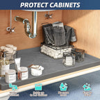 SIKADEER 37" x 22" Under Sink Mat Waterproof, Silicone Mat Kitchen Drawer Shelf and Cabinet Liner, Sink Protector for Kitchen Organizers and Storage, Boot Tray Pet Food Mats
