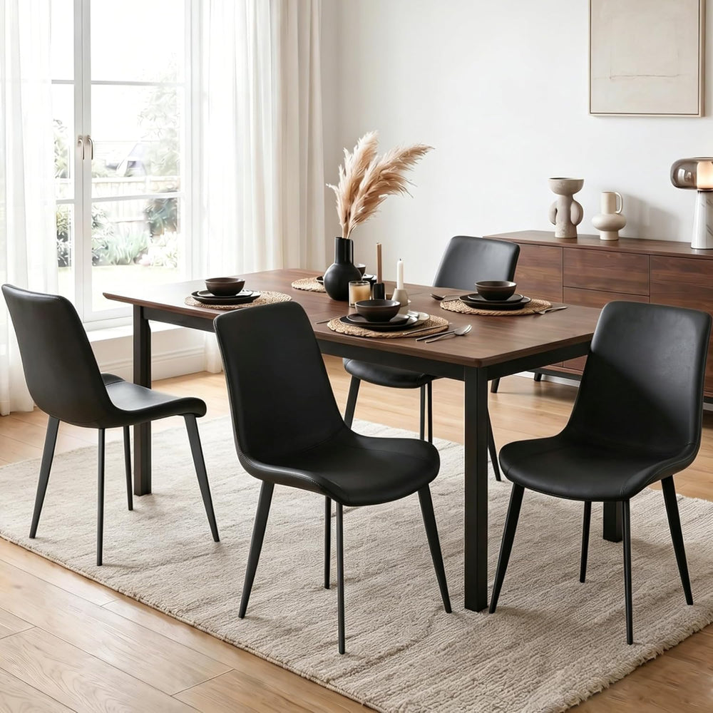 Modern Dining Chairs Set of 6, PU Leather Dining Room Chairs, Upholstered Kit...