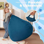HABUTWAY 2 FT Bean Bag Chair,Giant Bean Bag Chairs,Big Bean Bags with Memory Foam Filled, Large Beanbag Chairs with Soft Corduroy Cover-Dark Blue