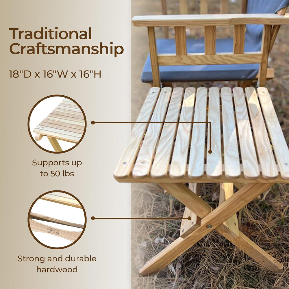 BYER OF MAINE Pangean Folding Wooden Side Table, and Garden Use, Patio