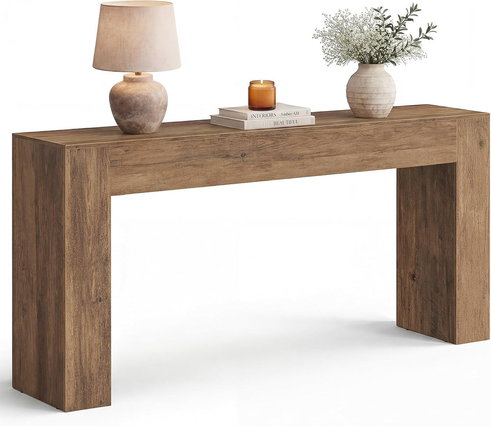 VASAGLE Entryway Table, Thick Tabletop Console Table, Farmhouse | Long Consol...