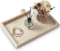 Travertine Tray,Bathroom Vanity Tray Non-Ceramic/Non-Resin,Marble Perfume Decorative Tray 12 x 8 inch (Travertine)