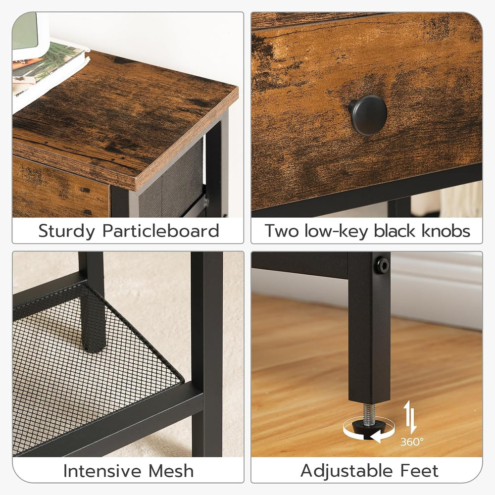 HOOBRO 29.5" Narrow Console Table with 2 Fabric Drawers, Sofa Table, Sma...