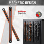 ALOANES 6-Piece Magnetic Socket Organizer, Heavy Duty Aluminum Socket Rails Organizer, 360° Swivel Clips Socket Holder Kit for Tool Box, 1/2, 3/8, 1/4-Inch Socket Holder x 80 Clips (Black&Orange)