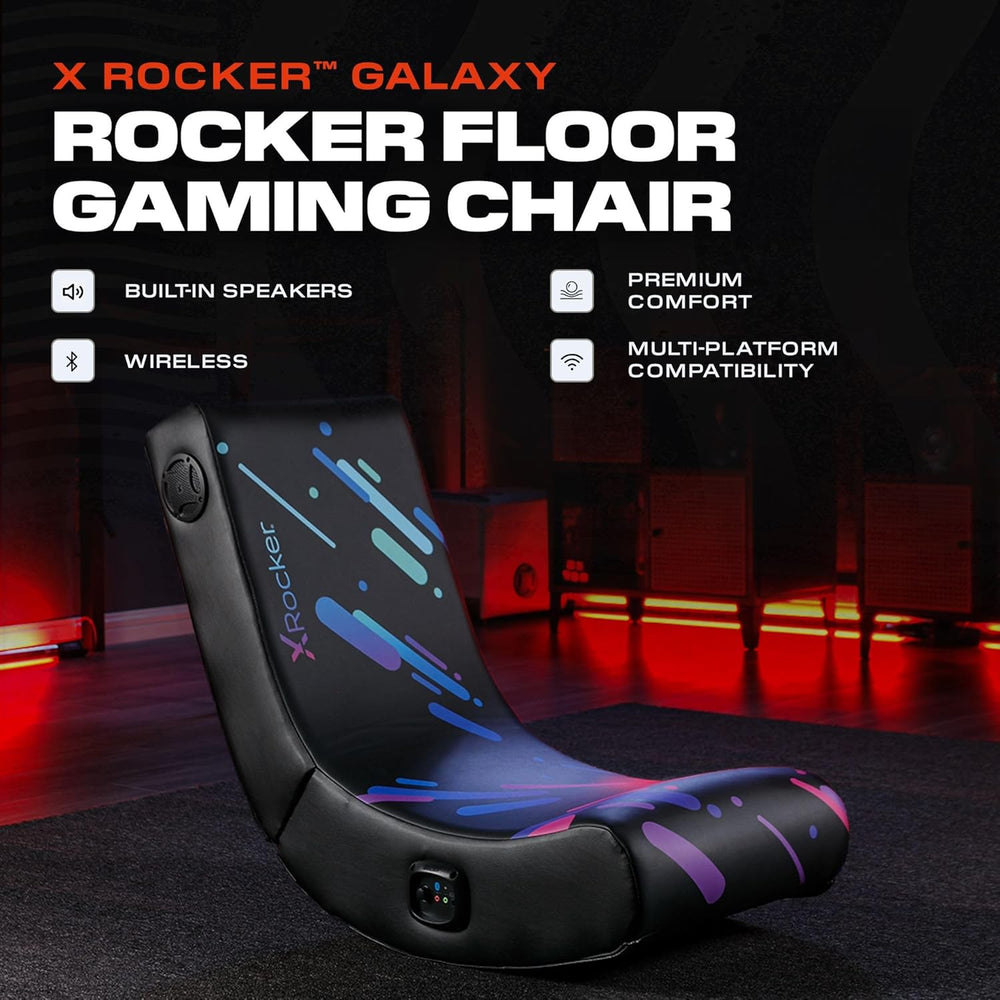 X Rocker Video Gaming Floor Rocker Chair, Built-in Audio, Foldable, for Gamer...
