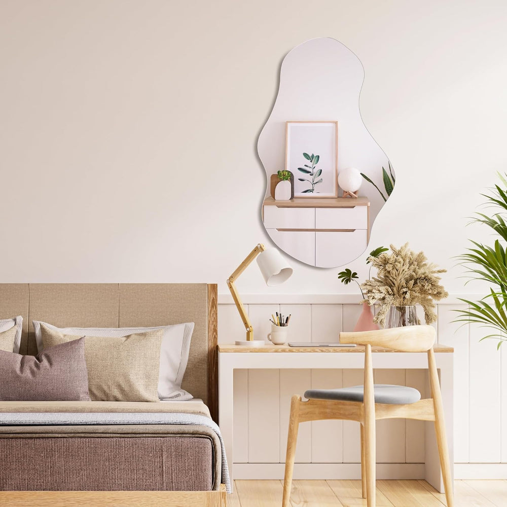 PERFNIQUE Irregular Wall Mirror Asymmetrical Mirror, 28''x17''...