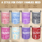 Custom Name Laundry Hamper, Personalized Laundry Basket with Name for Boys Girls Men Women Kids, Customized Name Dirty Clothes Basket Gifts for Clothes Toy Bedroom Bathroom Laundry Room Dorm