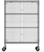 18" W x 60" L x 69" H Heavy Duty Utility Commercial Grade Metal Storage NSF Unit | Chrome Mobile Security Wire Cage Kit