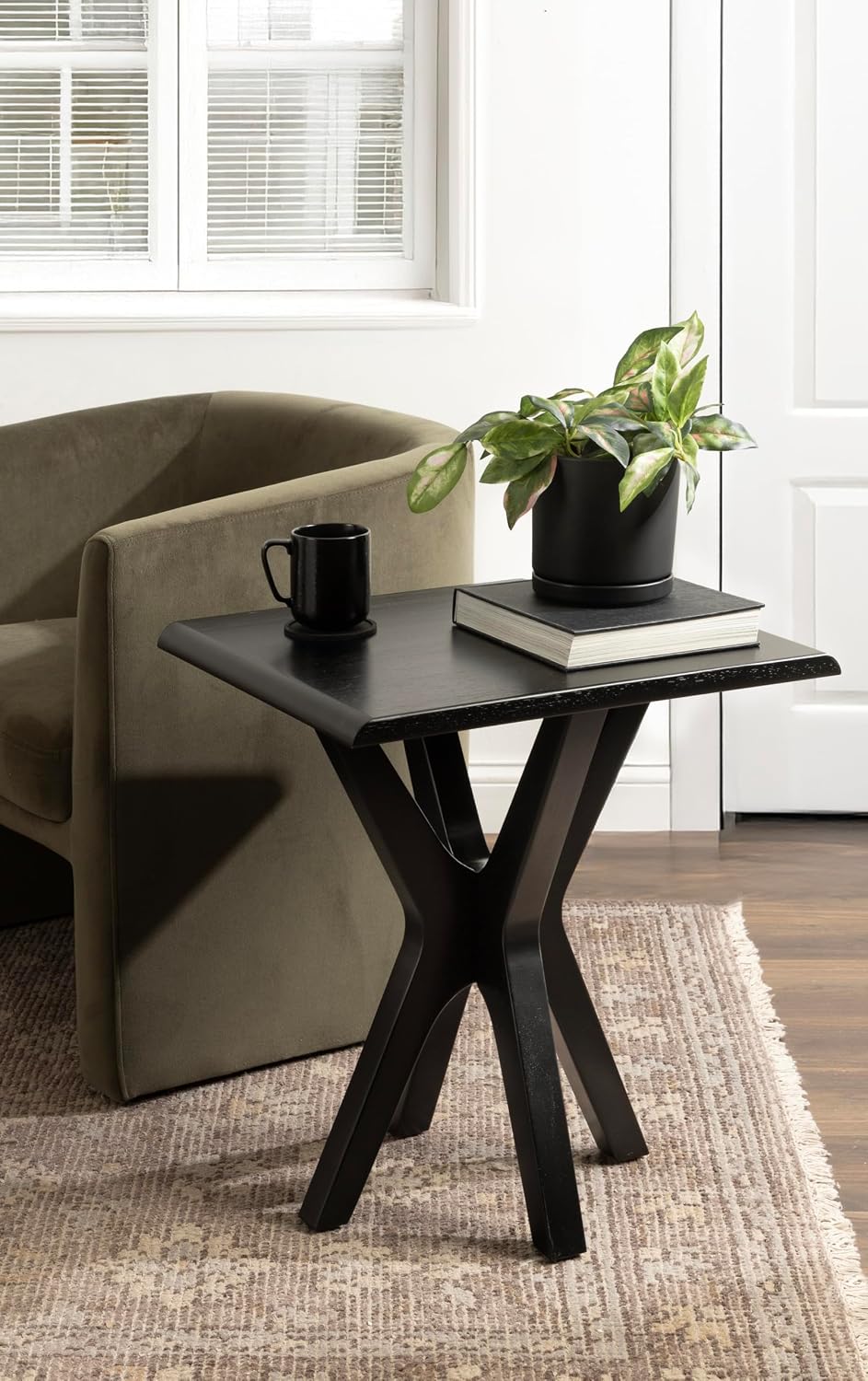 Kate and Laurel Yates Mid-Century Modern Wooden Rectangle Side Table, 22 x 18...