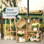 6 Pcs Decorative Wood Crates for Display, 6 Size Large Farmhouse Wooden Basket for Storage Container and Decorations, Rustic Nesting Crates Decor Boxes with Handle