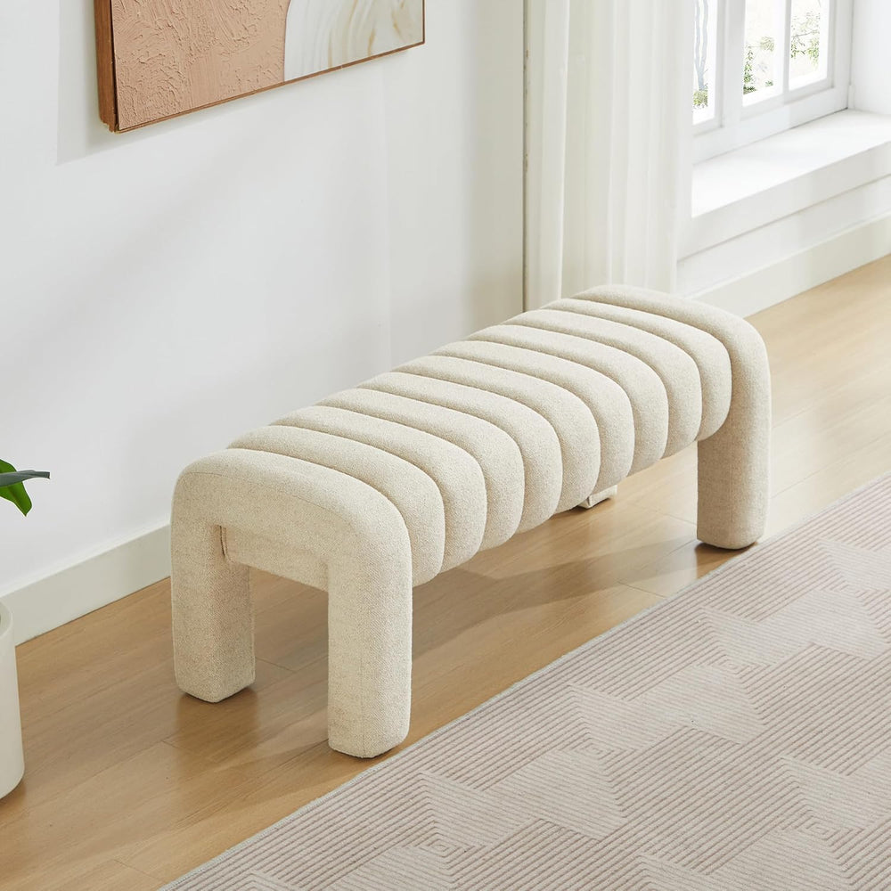 43.3" Bedroom Bench, Upholstered Entryway Bench, Modern End of Bed Ottom...