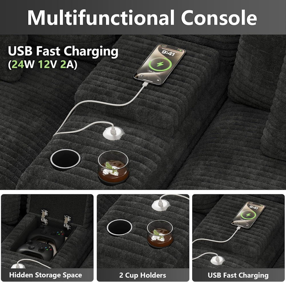 151" U Shaped Cloud Sectional Couch Modular Sofa, Comfy Oversized Couche...