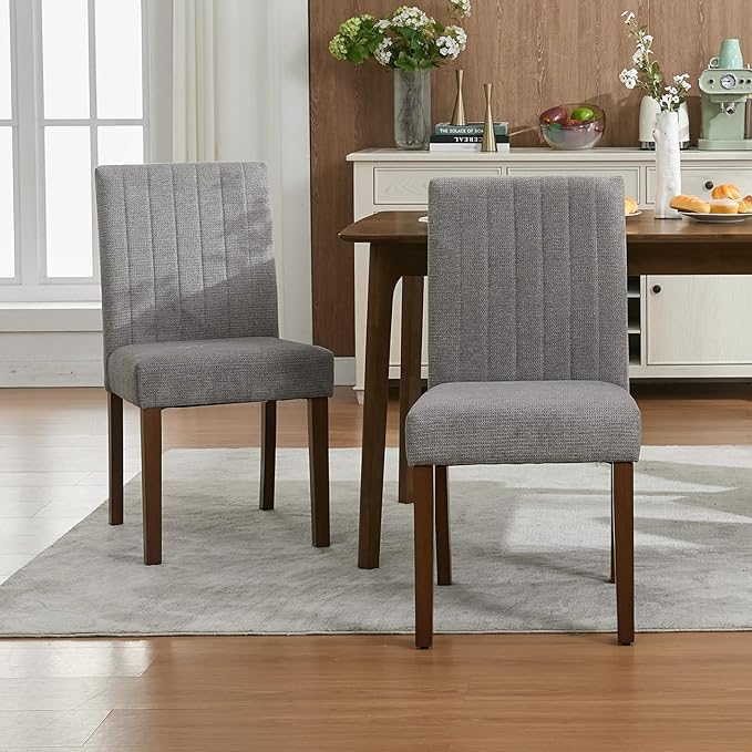 Dining Chairs Set of 4, Upholstered Modern Fabric Kitchen Side Chairs with St...