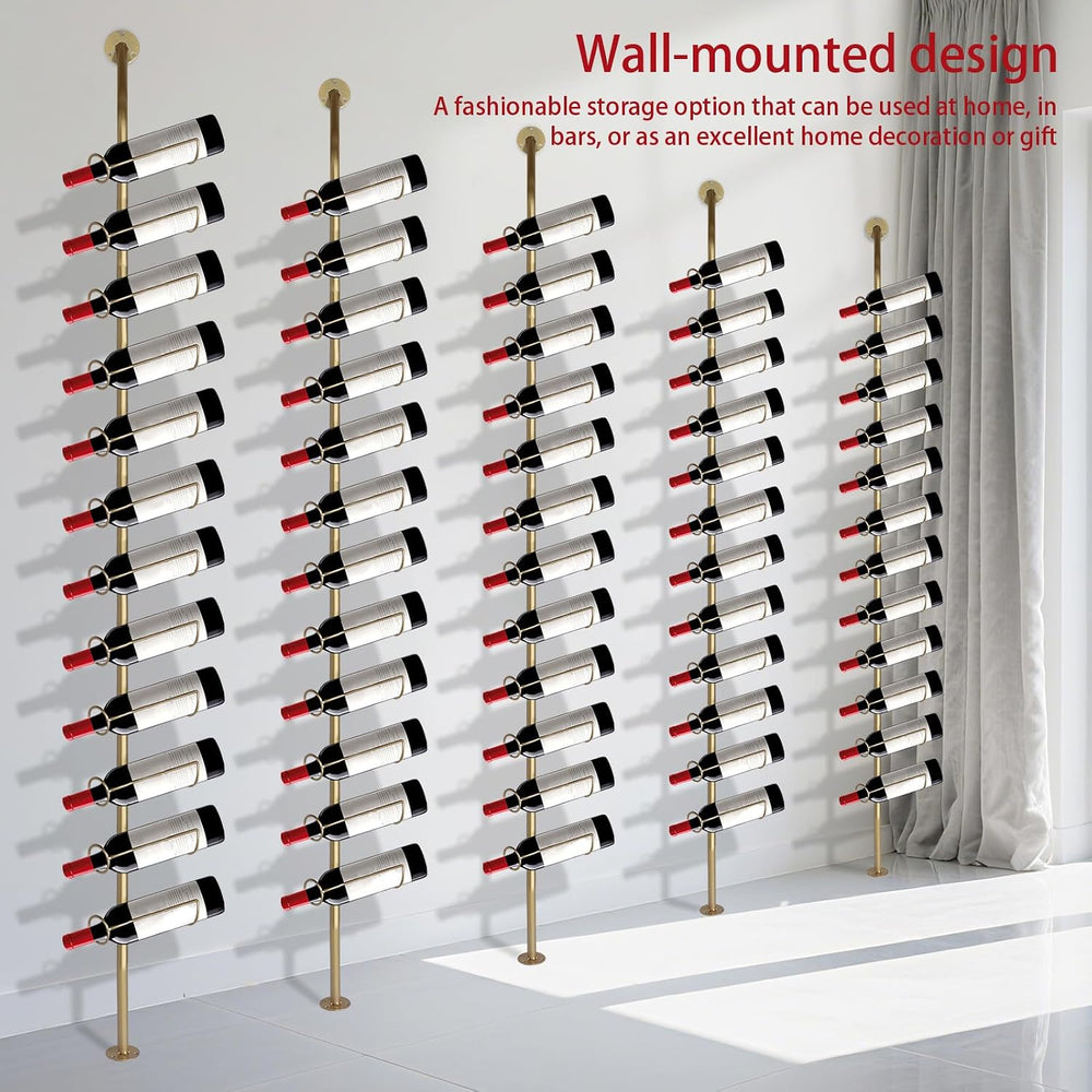 5 Pack 12 Bottle Wall Mount Wine Rack for 60 Bottles DIY Detachable Wine Stor...