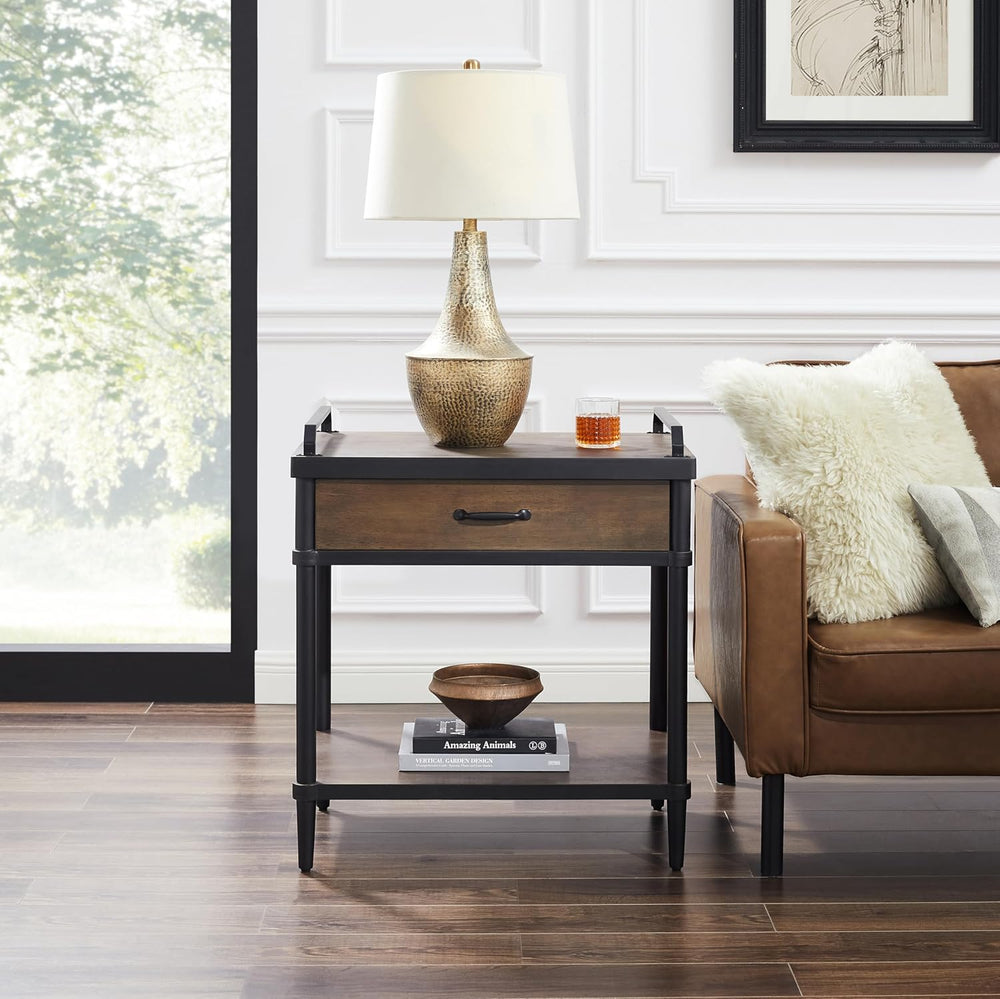 Art Leon Side Table - Mid Century Modern Night Stand, Bedside Table with Wood...