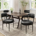 Upholstered Dining Chairs Set of 4, PU Leather Dining Room Chairs with Sturdy Metal Legs, Kitchen Chairs for Dining Room/Kitchen/Restaurant/Hotel, Modern Style, Black