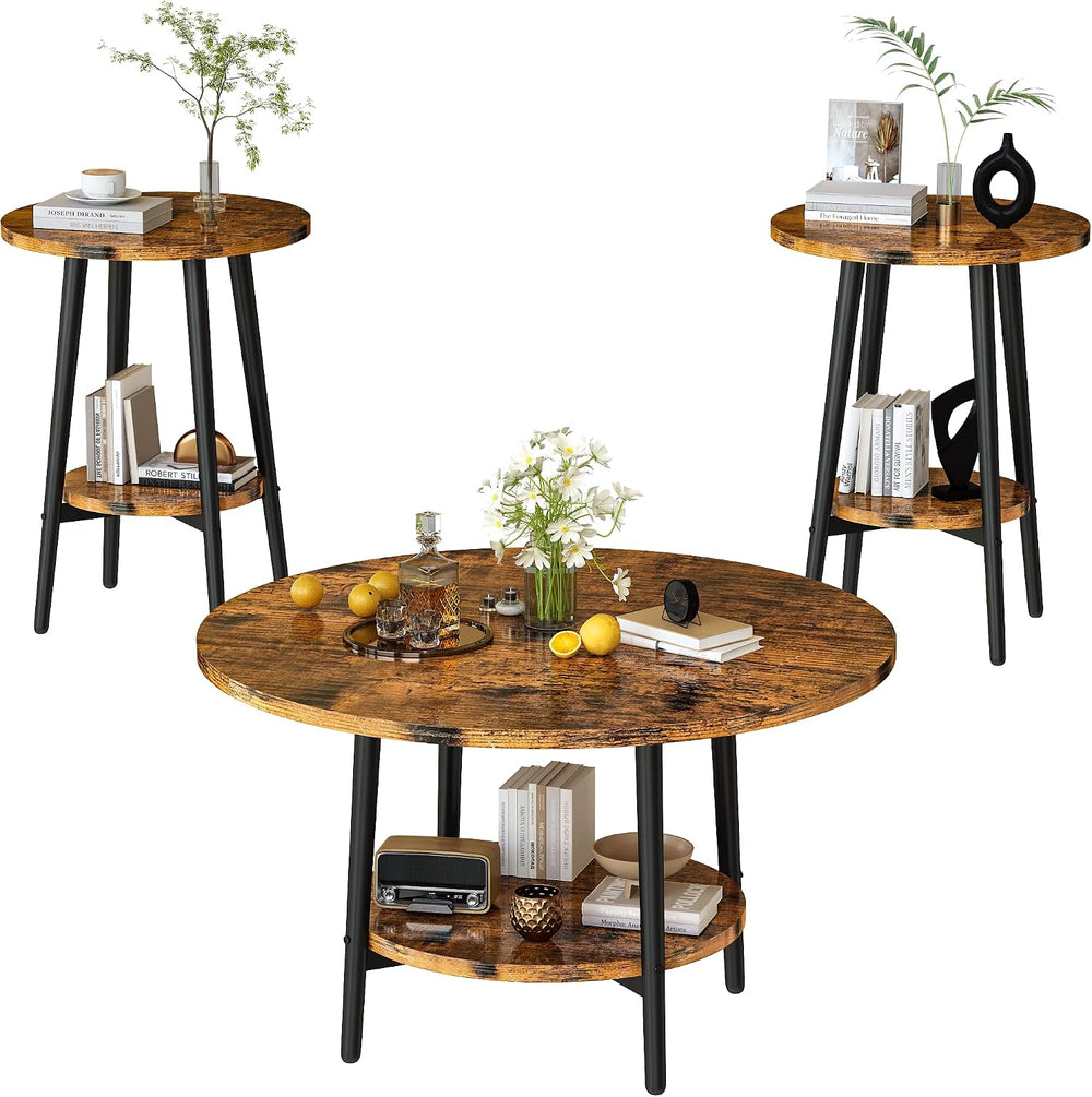 AWQM Coffee Table, Coffee Table Set of 3, Coffee Tables for Living Room | Rou...